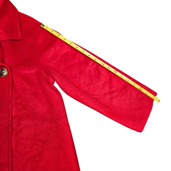 Vintage Oversized Long Wool Pea Coat Red - Picture 13 of 13